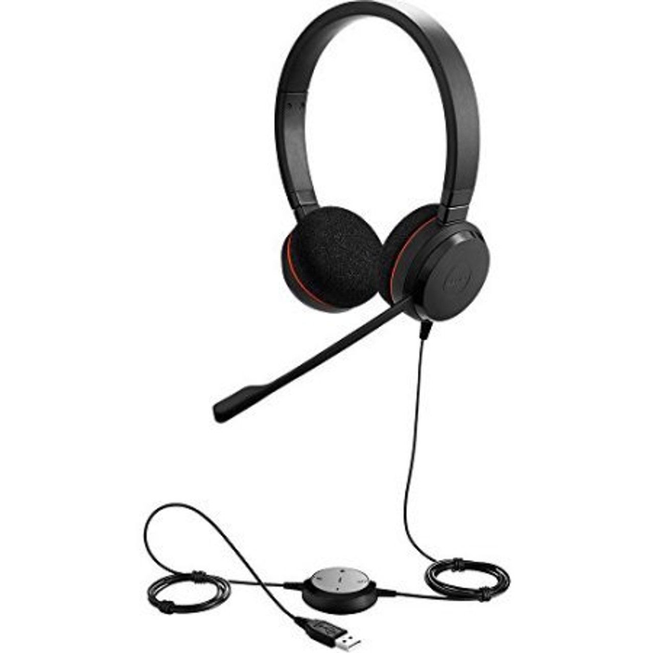 JABRA EVOLVE 20 MS Stereo USB Headband Noise cancelling USB connector with mute-button and volume control on the cord
