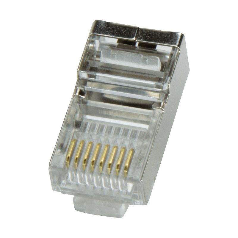MUFA RJ-45 LOGILINK pt. cablu FTP, SFTP, Cat5e, RJ-45 (T), ecranat, plastic cu metal, 100 buc,  MP0003 