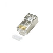 MUFA RJ-45 LOGILINK pt. cablu FTP, SFTP, Cat5e, RJ-45 (T), ecranat, plastic cu metal, cu insertie, 100 buc,  MP0004 