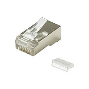 MUFA RJ-45 LOGILINK pt. cablu FTP, SFTP, Cat5e, RJ-45 (T), ecranat, plastic cu metal, cu insertie, 100 buc,  MP0004 