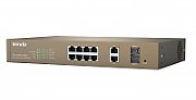 Tenda Tenda 8-Port 10/100Mbps + 2 Gigabit Web Smart PoE Switch, TEF1210P-8- 150W Standard and Protocol: IEEE 802.3, IEEE 802.3u, IEEE 802.3z, IEEE 802.3ab, IEEE 802.3x, IEEE 802.1D, IEEE 802.1W, IEEE 802.1Q, IEEE 802.3af, IEEE 802.3at Fixed Ports: 8x 10/100Base-TX ports, 2x 10/100/1000Base-T ports, 2x