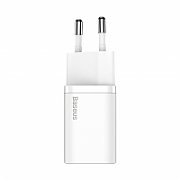 INCARCATOR retea Baseus Super Si, Quick Charge 20W, 1 x USB Type-C 5V/3A max, include cablu USB Type-C la Lightning Iphone 1m, alb  TZCCSUP-B02  (include TV 0.8lei)
