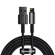 CABLU alimentare si date Baseus Tungsten Gold, Fast Charging Data Cable pt. smartphone, USB la Lightning Iphone 20W, brodat, 1m, rezistent zgarieturi, negru  CATLWJ-01  (include timbru verde 0.25 lei)
