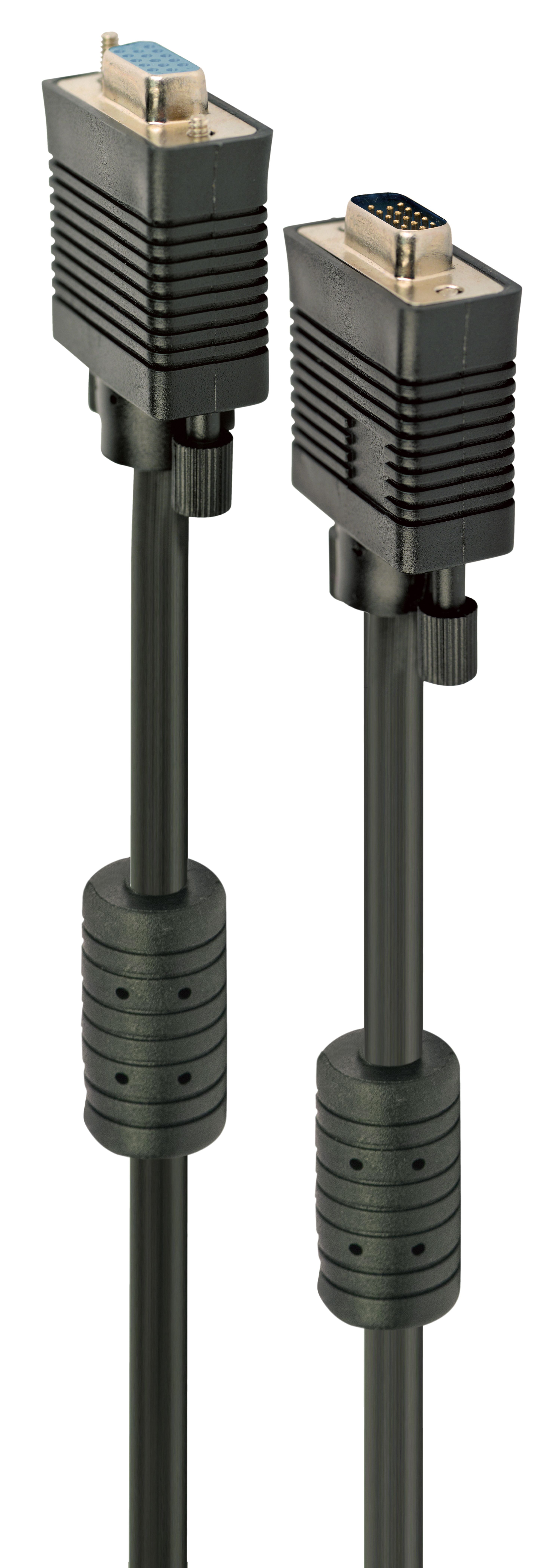 GEMBIRD CC-PPVGAX-10M-B Gembird Premium VGA-Ext. HD15m/HD15f dual-shielded w/ 2xferrite, 10m, black