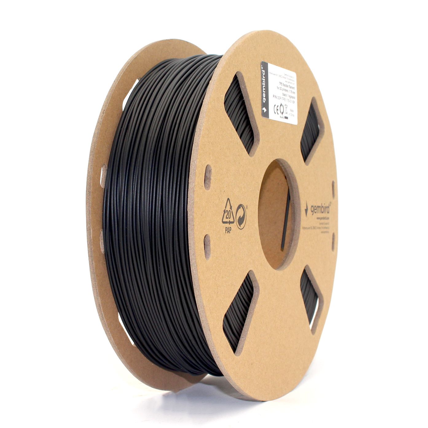 GEMBIRD 3DP-TPE1.75-01-BK Filament Gembird TPE FLEXIBLE Negru 1,75mm 1kg