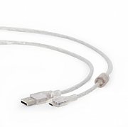 GEMBIRD CC-USB2B-AMmBM-2M-WB2 Gembird Premium cotton braided Micro-USB charging and data cable,2m,grey/white