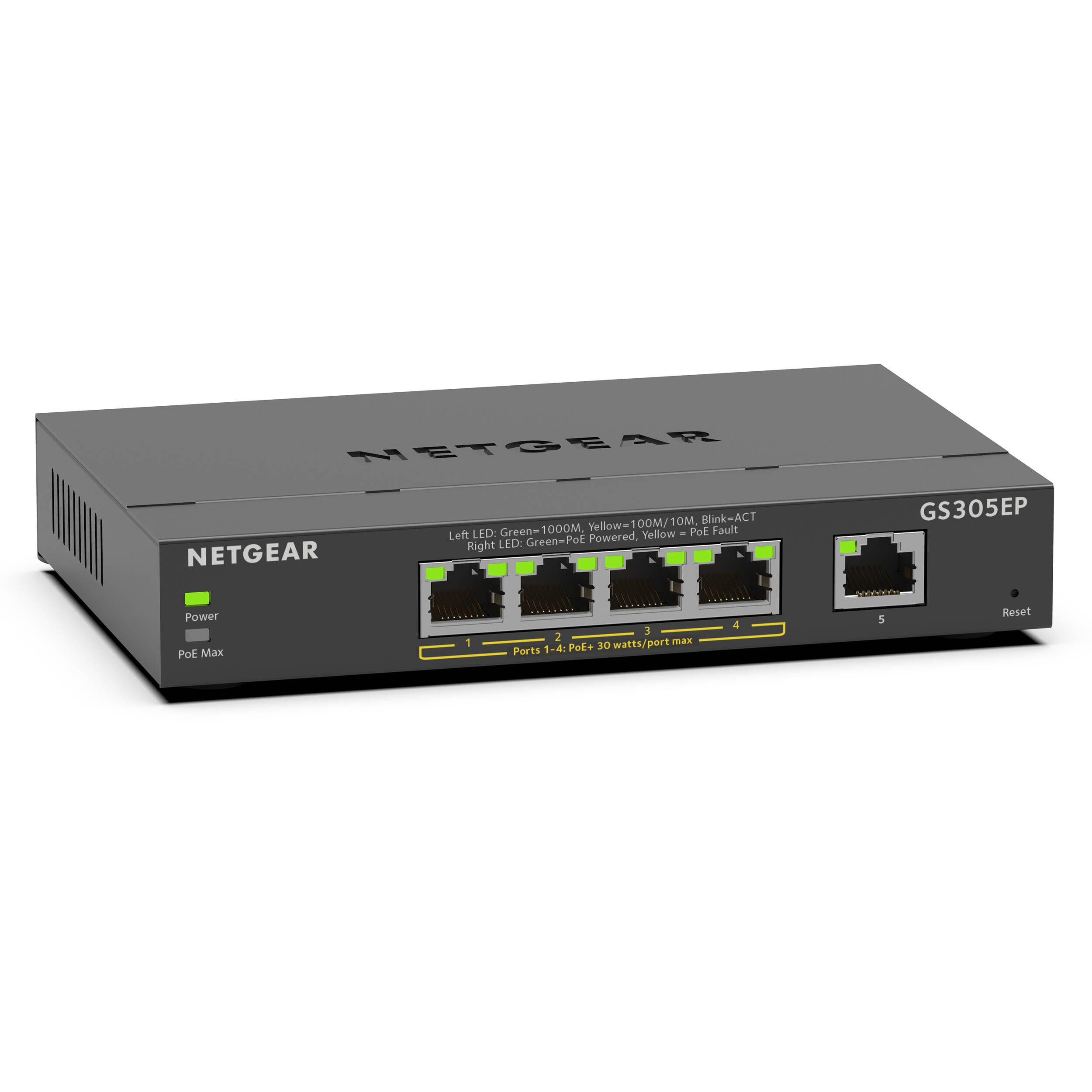Switch NetGear GS305EP-100PES, 5 porturi 10 / 100 / 1000 MBs