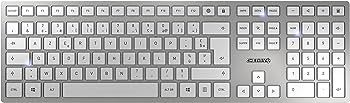 Cherry Desktop DW 9100 SLIM [FR] WL AES silver BT Lithium Akku - wochenlange Nutzung ohne Aufladung