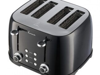 Prajitor de paine, capacitate: 4 felii, functii: decongelare, reincalzire, anulare, 7 nivele de rumenire, functie auto-centrare, tavita detasabila pentru firimituri, spatiu depozitare cablu alimentare, putere: 1600W, culoare: negru