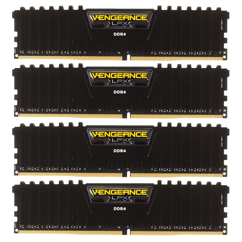 Memorie Corsair Vengeance LPX 16 GB DDR4 2666 MHz CL16, kit 4 x 4 GB, XMP 2.0, Negru
