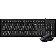 KIT wired GENIUS USB, tastatura 104 taste (concave) + mouse optic 1000dpi, 3 butoane, black,  KM-160   31330001413   (include TV 0.8lei)
