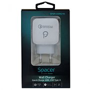 INCARCATOR retea SPACER Quick Charge 3.0 18W, USB  SPAR-USBQ-01  (include TV 0.18lei)