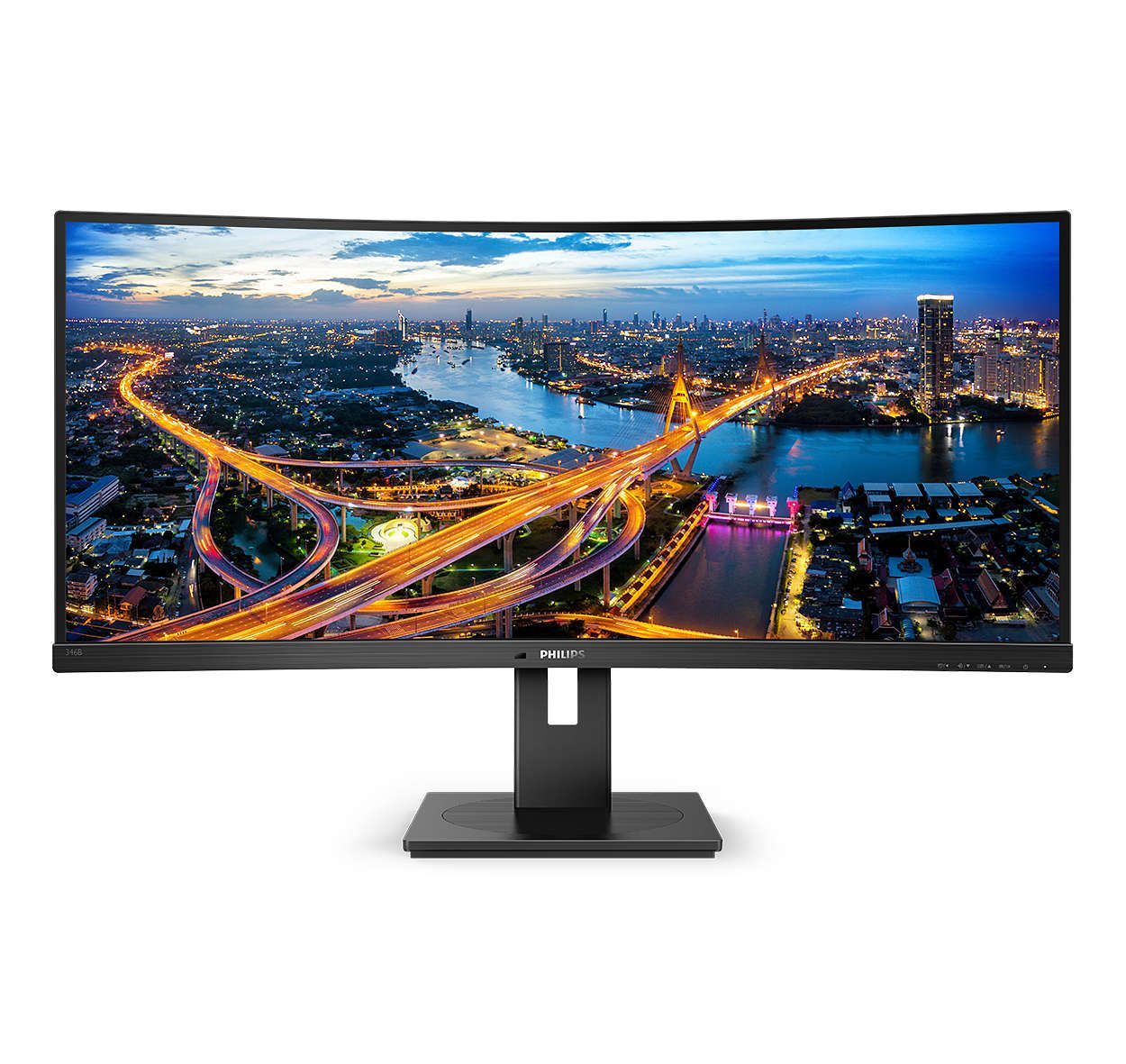 Monitor 34 inch WLED Philips 346B1C 3440 x 1440 pixeli, 100 Hz, 5 ms, Negru