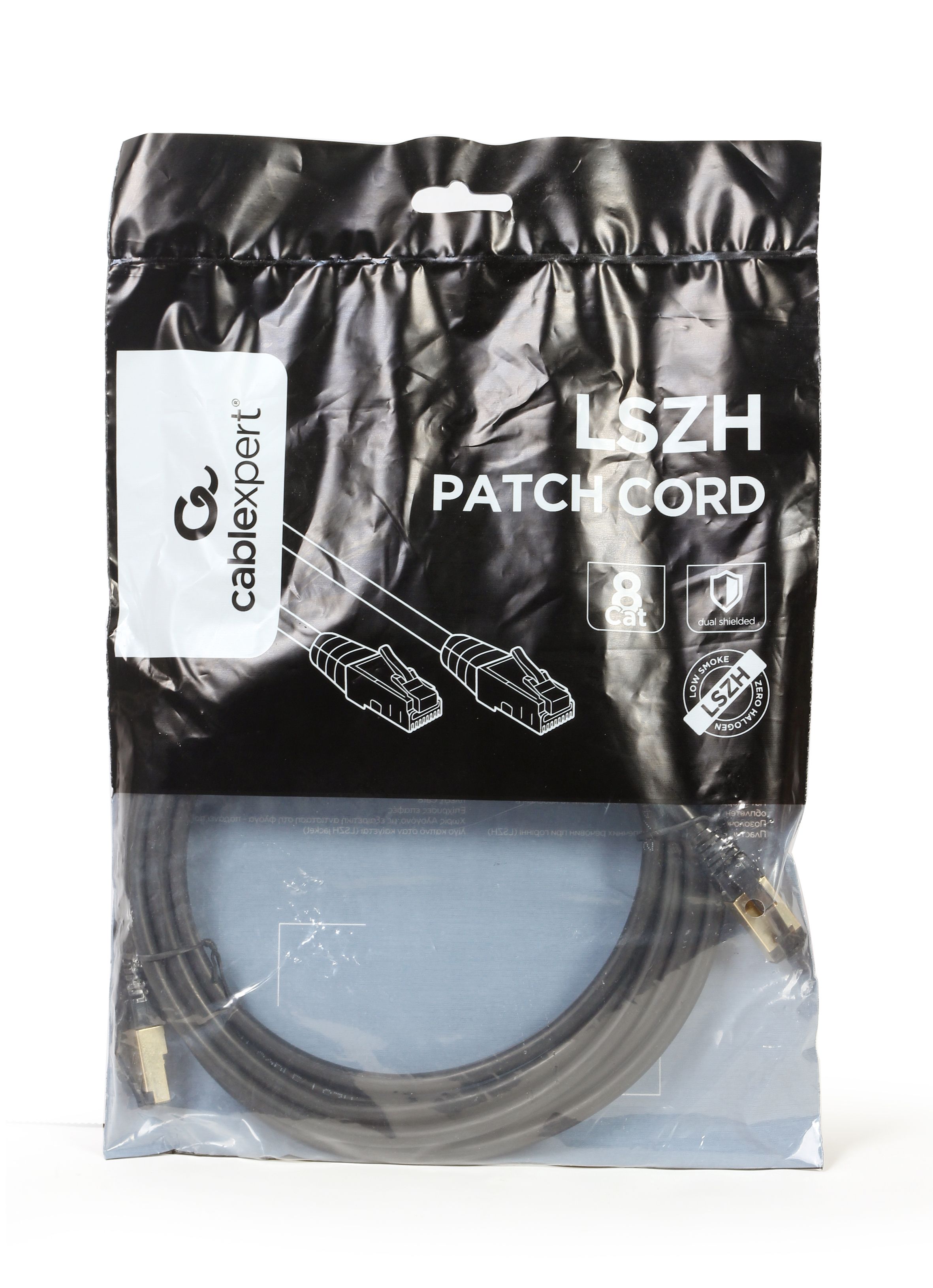 GEMBIRD PP8-LSZHCU-BK-0.5M S/FTP Cat. 8 LSZH patch cord black 0.5m