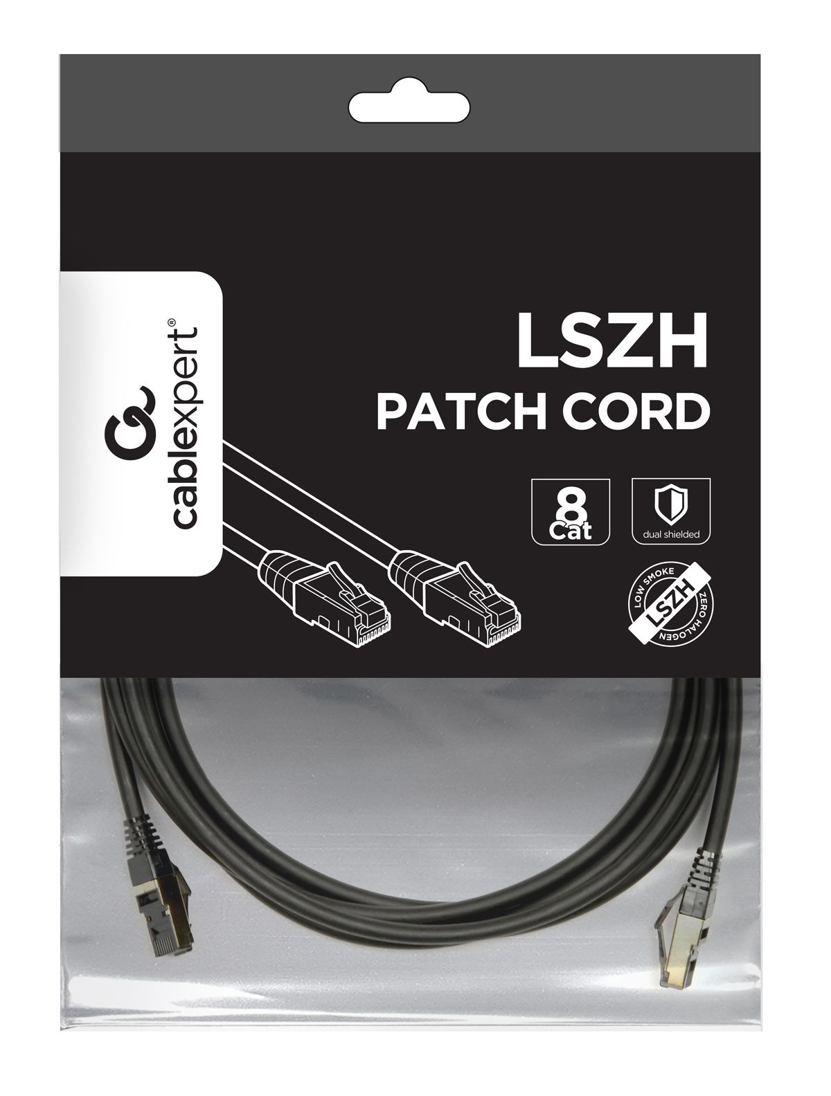 GEMBIRD PP8-LSZHCU-BK-3M S/FTP Cat. 8 LSZH patch cord black 3m