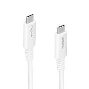 CABLU alimentare si date LOGILINK, pt. smartphone, USB 4.3, USB Type-C (T) la USB Type-C (T), UHD 8K / 60Hz (7680x4320), suporta pana la 20V/5A 100W, triplu ecranat,0.8m, alb,  CU0180  (include TV 0.06 lei)