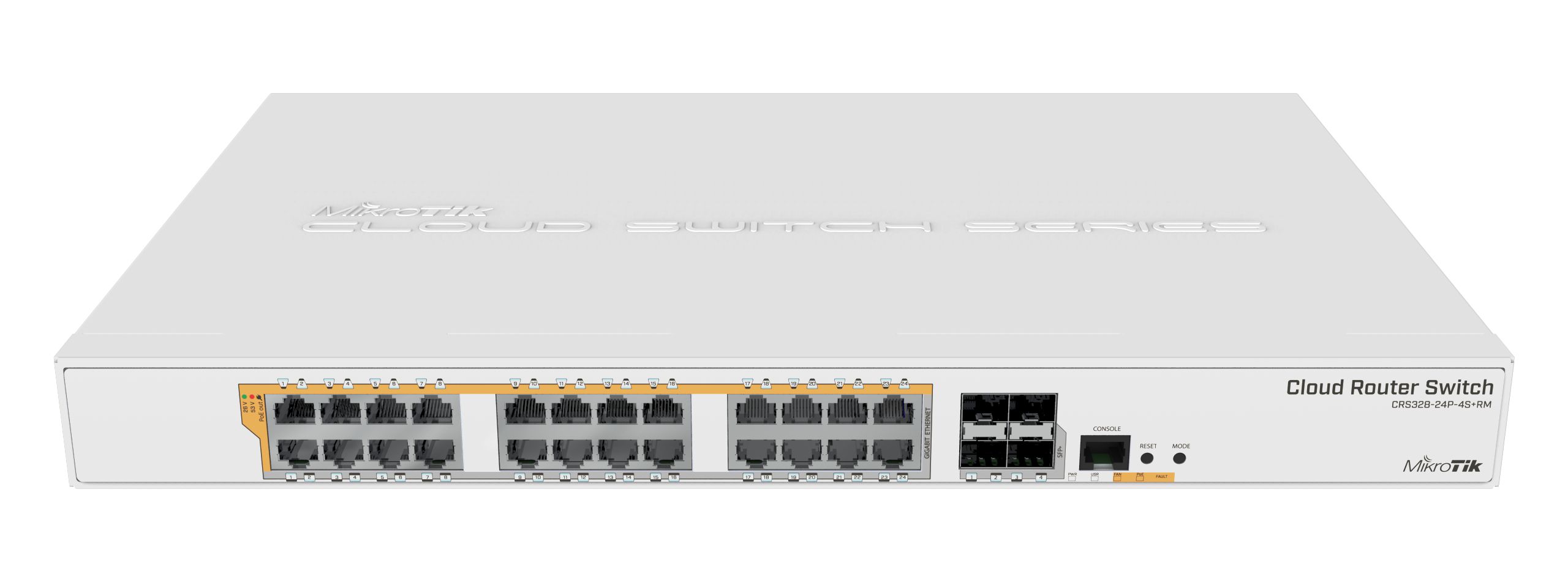 Switch Mikrotik CRS328-24P-4S+RM, 24 porturi 10,100,1000 Mbit/s