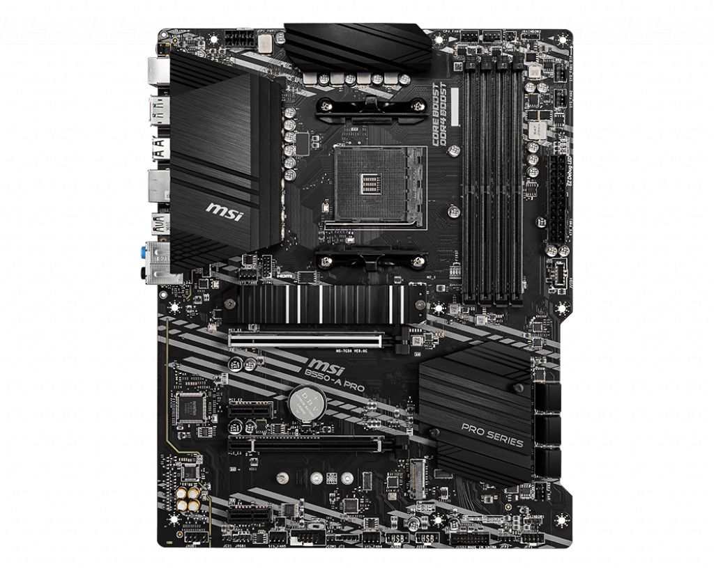 Placa de baza MSI B550-A PRO, socket AM4, 4x DDR4 UDIMM, 6x SATA, 2x NVMe, 13x USB-A, 2x USB-C, ATX