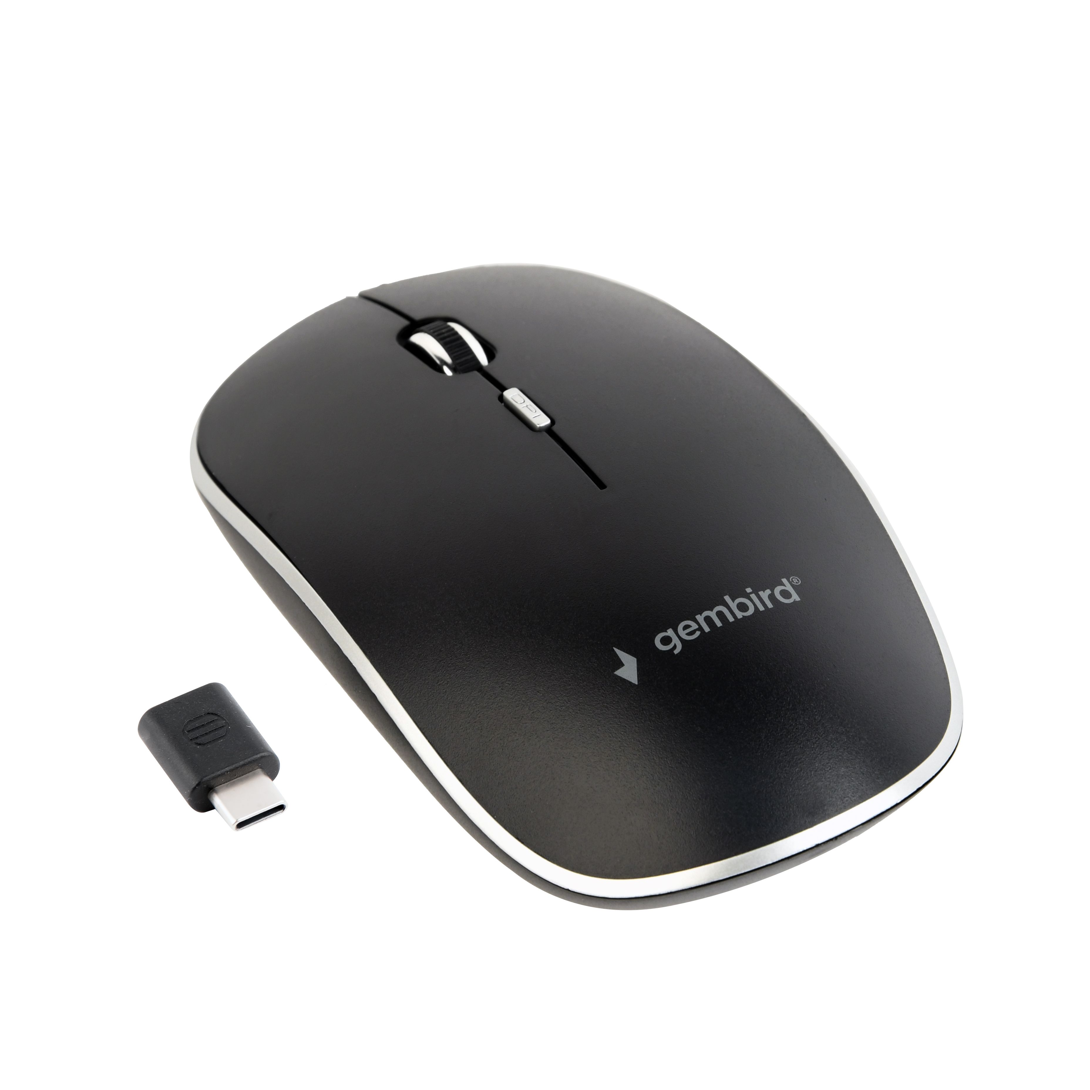 GEMBIRD MUSW-4BSC-01 Silent wireless optical mouse black Type-C receiver