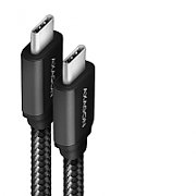 Cablu USB-C  la USB-C 3.2 Gen 2, 2m, PD 100W, 5A, 4K HD, Aluminiu, Impletit, Negru