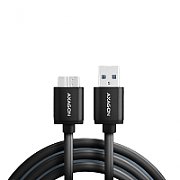 Cablu USB-Micro B  la USB-A, 1m, USB 3.2 Gen 1, 3A, impletit, negru
