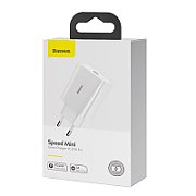 INCARCATOR retea Baseus Speed Mini, Quick Charge 20W, 1 x USB Type-C 5V/3.0A, alb  CCFS-SN02  (include timbru verde 0.75 lei)
