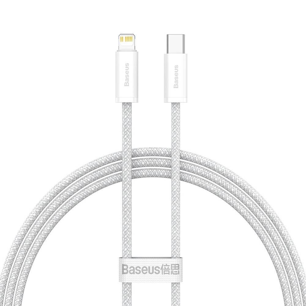 CABLU alimentare si date Baseus Dynamic, Fast Charging Data Cable pt. smartphone, USB Type-C la Lightning Iphone PD 20W, braided, 1m, alb  CALD000002  (include timbru verde 0.25 lei)