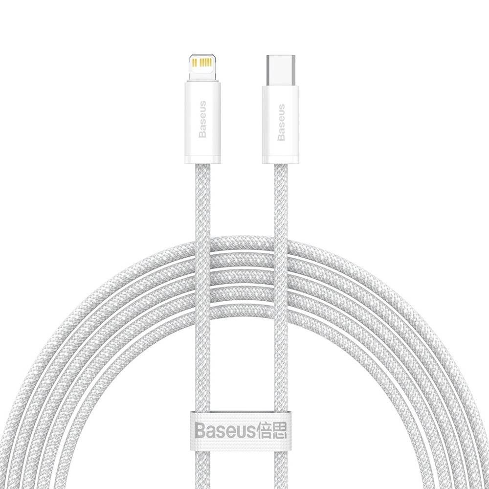 CABLU alimentare si date Baseus Dynamic, Fast Charging Data Cable pt. smartphone, USB Type-C la Lightning Iphone PD 20W, braided, 2m, alb  CALD000102  (include timbru verde 0.25 lei)