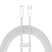 CABLU alimentare si date Baseus Dynamic, Fast Charging Data Cable pt. smartphone, USB Type-C la USB Type-C PD 100W, braided, 1m, alb  CALD000202  (include timbru verde 0.25 lei)