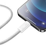 CABLU alimentare si date Baseus Dynamic, Fast Charging Data Cable pt. smartphone, USB Type-C la USB Type-C PD 100W, braided, 1m, alb  CALD000202  (include timbru verde 0.25 lei)