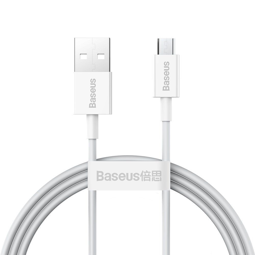 CABLU alimentare si date Baseus Superior, Fast Charging Data Cable pt. smartphone, USB la Micro-USB 2A, 1m, alb  CAMYS-02  (include TV 0.06 lei)
