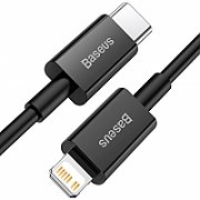 CABLU alimentare si date Baseus Superior, Fast Charging Data Cable pt. smartphone, USB Type-C la Lightning Iphone PD 20W, 1m, negru  CATLYS-A01  (include TV 0.06 lei)