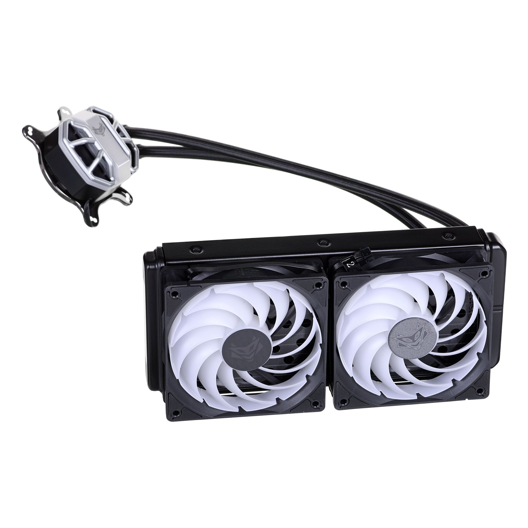 Sapphire NITRO+ S240-A AIO CPU Cooler  Radiator Dimensions: 273mm x 120.5mm x 52.5mm  Radiator Material: Aluminum  Radiator Fan System Fans: (120mm x 120mm x 25mm) x2  System Fan Speed: Minimum 450rpm (+/-100rpm)                                   Maximum 2400rpm (+/-100rpm)  Fan Noise (min-max)