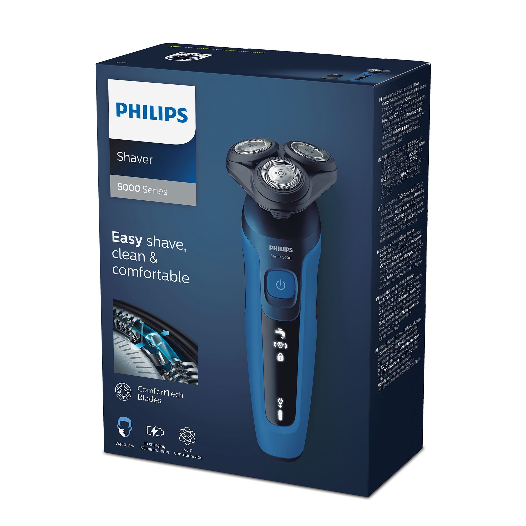 Philips SHAVER Series 5000 ComfortTech blades Wet and dry electric shaver