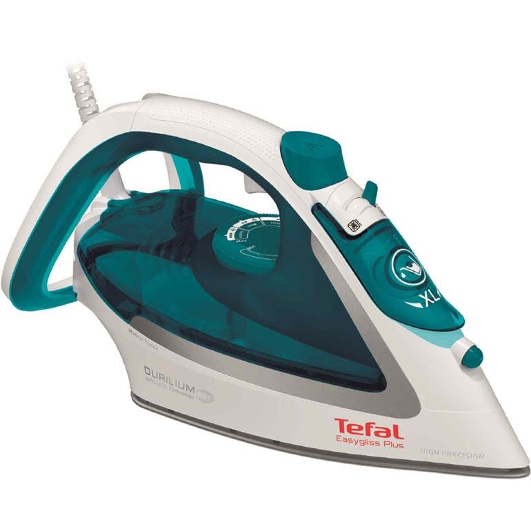 Tefal EasyGliss Plus FV5718 iron Dry & Steam iron Durilium soleplate 2400 W Turquoise, White