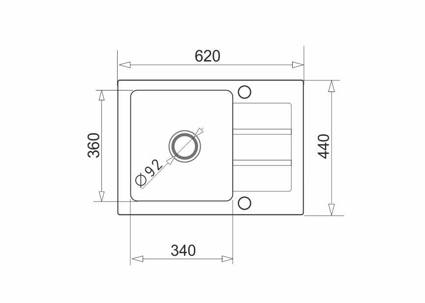 Maidsinks 62X44 1B 1D Volcano granite sink with 1-bowl drainer