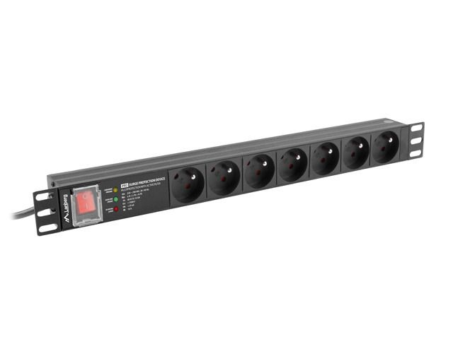 LANBERG POWER STRIP PDU RACK 19  (1U, 16A, 7X 230V PL, 2m)