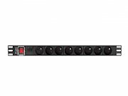 LANBERG POWER STRIP PDU RACK 19  (1U, 16A, 7X Shuko, 2m)