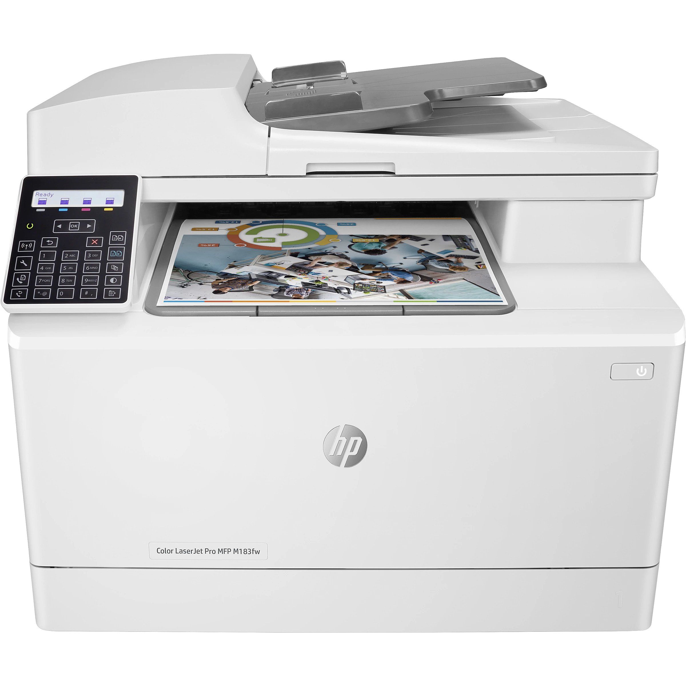 Imprimanta laser color HP Pro M183FW, A4, ADF, USB 2.0, Wi-Fi, 16 ppm negru, 16 ppm color