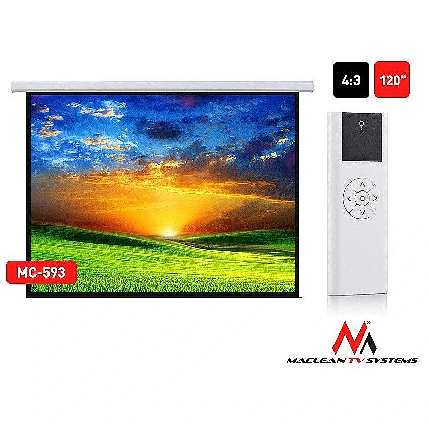 120  Remote Control Electric Projection Screen 4: 3 240x180 Maclean MC-593