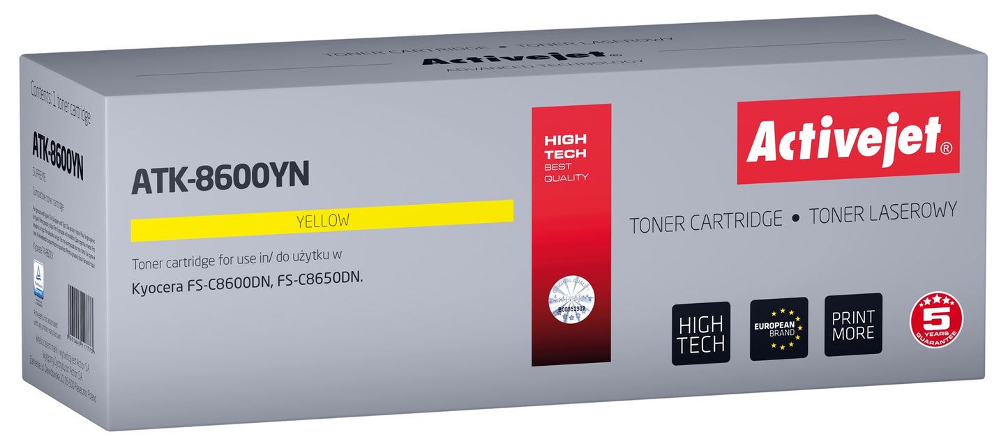 Activejet ATK-8600YN Toner cartridge for Kyocera printers Replacement Kyocera TK-8600Y Supreme 20000 pages yellow