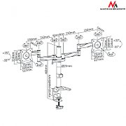 Desk holder for two LCD monitors Maclean MC-714 13-27  8kg aluminum