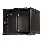 CABINET 19  LOGILINK   9U, fixare pe perete, Flatpack (dezasamblat),  Black, 456 (h) x 540 (w) x 400 (d) mm, usa sticla cu blocare, otel 1.5mm, sarcina maxima 50Kg,  W09A40B 