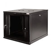 CABINET 19  LOGILINK   9U, fixare pe perete, Flatpack (dezasamblat),  Black, 456 (h) x 540 (w) x 550 (d) mm, usa sticla cu blocare, otel 1.5mm, sarcina maxima 50Kg,  W09A54B 