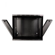 CABINET 19  LOGILINK   9U, fixare pe perete, Flatpack (dezasamblat),  Black, 456 (h) x 540 (w) x 550 (d) mm, usa sticla cu blocare, otel 1.5mm, sarcina maxima 50Kg,  W09A54B 