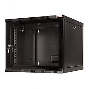 CABINET 19  LOGILINK   9U, fixare pe perete, Flatpack (dezasamblat),  Black, 456 (h) x 540 (w) x 550 (d) mm, usa sticla cu blocare, otel 1.5mm, sarcina maxima 50Kg,  W09A54B 
