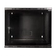 CABINET 19  LOGILINK   9U, fixare pe perete, Flatpack (dezasamblat),  Black, 456 (h) x 540 (w) x 550 (d) mm, usa sticla cu blocare, otel 1.5mm, sarcina maxima 50Kg,  W09A54B 