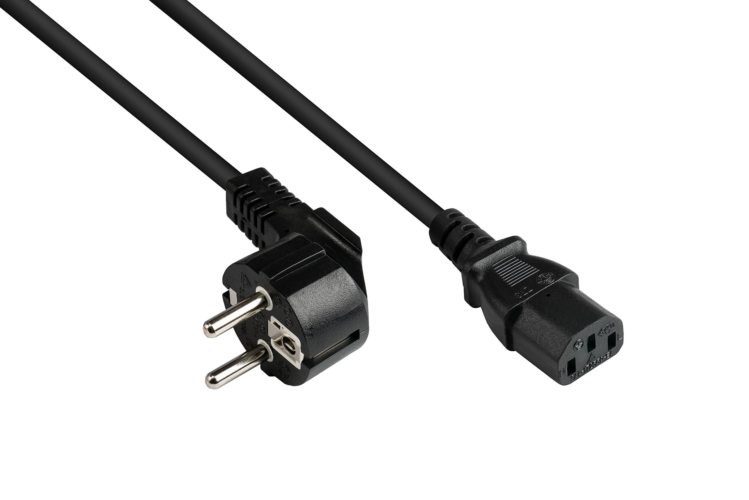 ASSMANN Power Cord CEE 7/7 Typ-F 90deg angled - C13 M/F 2.5m H05VV-F3G1.0qmm bl