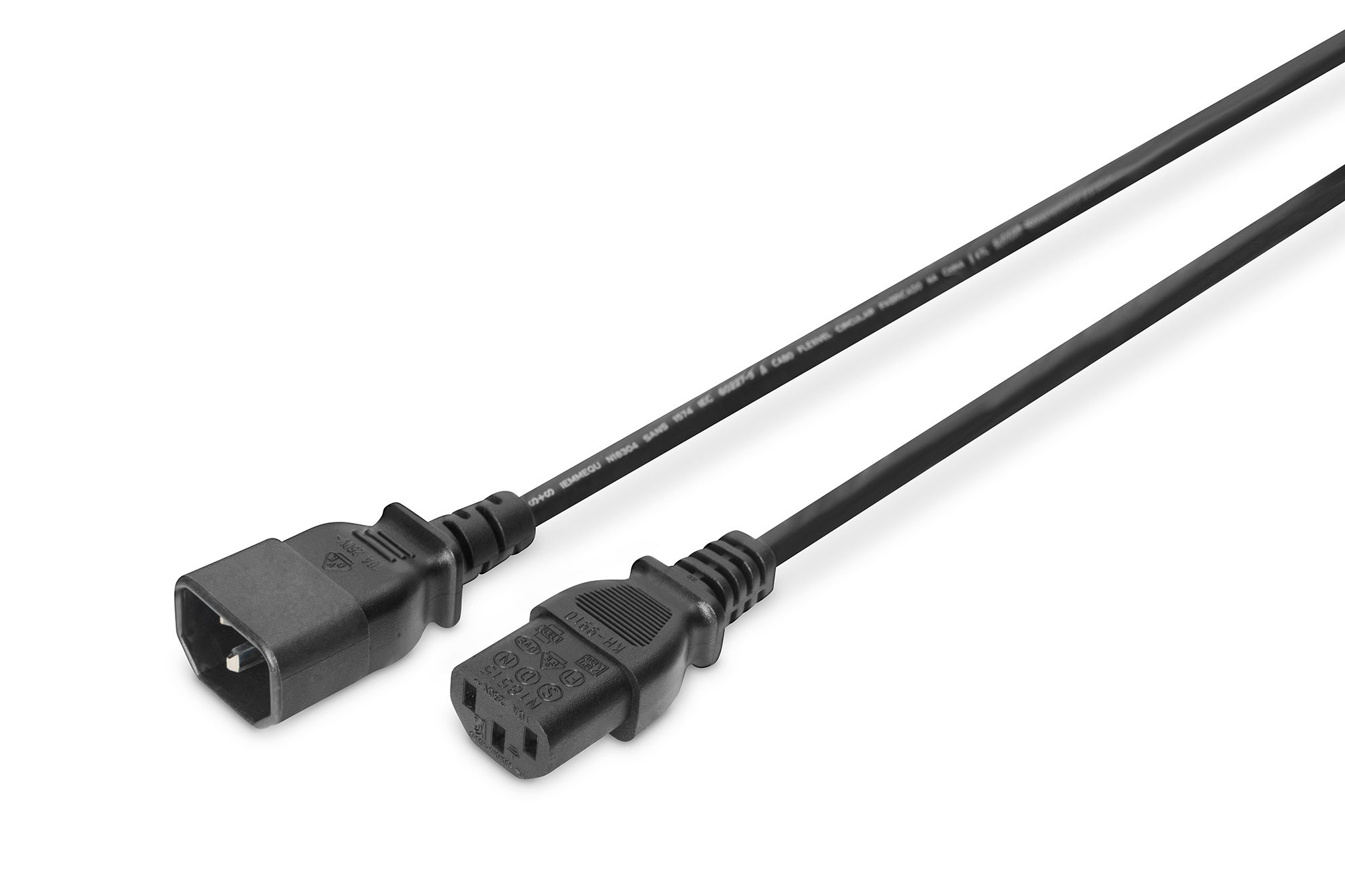 ASSMANN power cord IEC C13/C14 M/F black 1 8m bulk