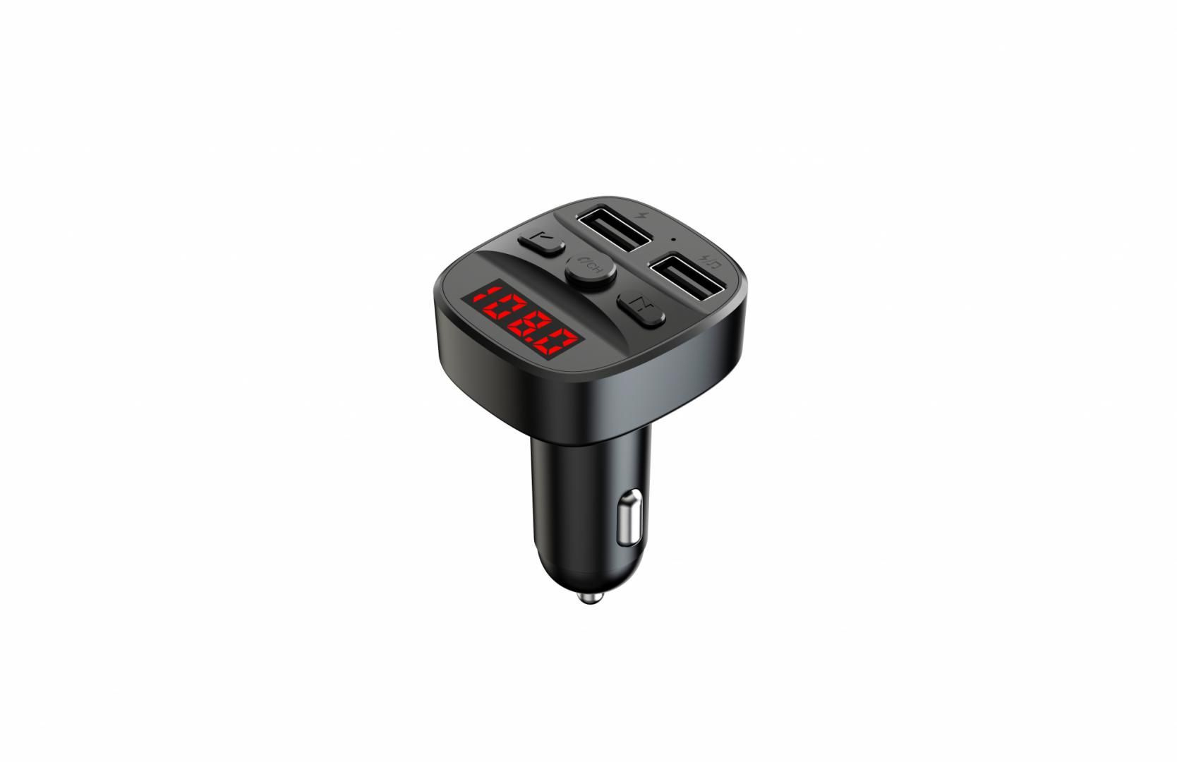 Modulator FM Serioux ABFM60, Bluetooth 5.0 , raza actiune de până la 5 m, voltaj intrare: 1x DC 12V/24V ,2 porturi USB: 1x USB DC5V 2.4A Max 1 x USB audio (pana la 32 GB), slot MicroSD (pana la 32 GB), format muzica: MP3/WMA/WAV, frecvența FM: 87.5MHz - 108.0MHZ, microfon incorporat , functii
